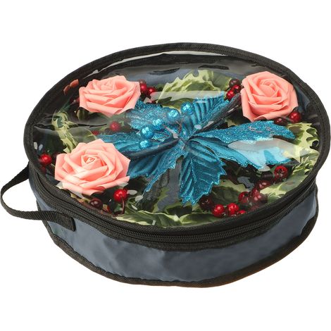 Sac de rangement transparent pour couronne de Noël, conteneur portable de décoration de guirlande de fête (1/5)