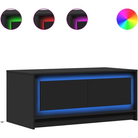 Maison Exclusive - Tavolino da Salotto con Luci LED Nero in Truciolato