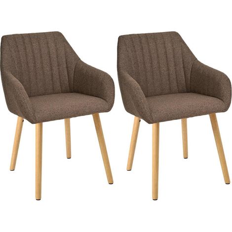 Esszimmerstühle 2er Set mit Armlehne, beige, Holzbeine, ergonomisch (1/5)