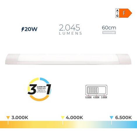 Striscia LED dimmerabile da 20W 3CCT 6500K/4000K/3000K EDM - 2045 lm - Rif. 31865 (1/5)