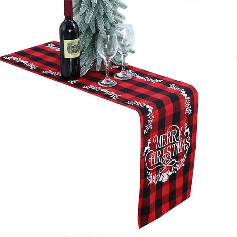 Chemin de table de Noël, nappe, set de table pour la décoration de table de salle à manger, décoration pour les fêtes d'anniversaire, 30 x 180 cm (1/5)