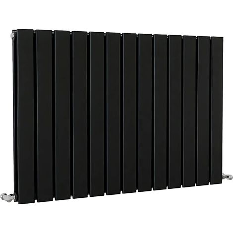 SKY Bathroom Flat Panel Radiator Horizontal 600x884mm Double Black (1/5)