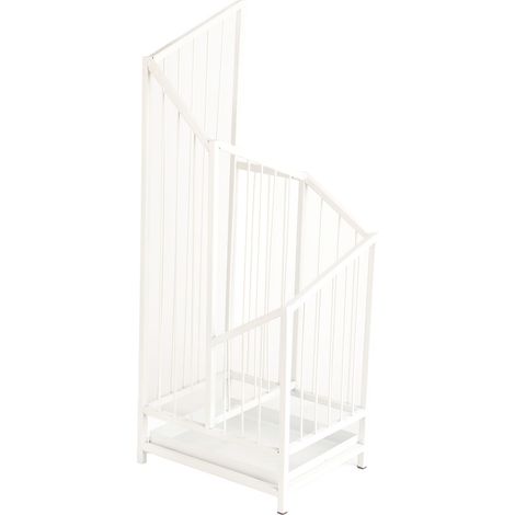 Le porte-parapluies en métal blanc est de couleur vive, robuste et compact, ce qui le rend idéal pour une utilisation à la maison ou devant une porte. (1/5)