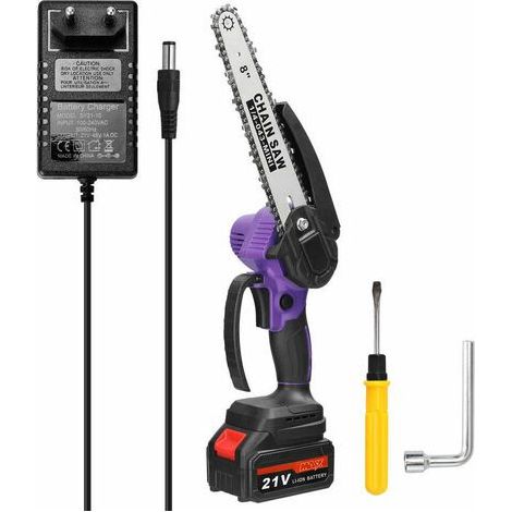 Scie Électrique Pour Élagage - 21 V - Chaîne 8 Pouces - Moteur Sans Balais - Pour Jardin Et Verger - 1 Unité (1/5)