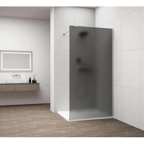 Polysan Esca - Mampara de ducha Walk-In 110 x 210 cm, Antidrop, cristal ahumado mate/cromo ES1411-01 (1/5)