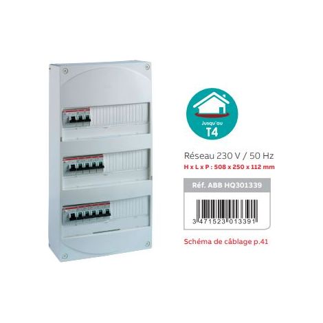 COFFRET 3 RANGEES + 1 ID40A + 2ID40AC + 11 DISJONCTEURS