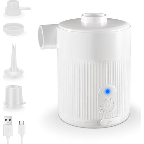 Pompe À Air Rechargeable Portable – 5000 Pa, 450 L/Min, 4 Buses, pour Matelas Gonflable, Bateau, Camping, Piscine, Sac Vide (1/5)