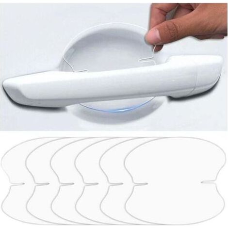 10 Pieces Film de Protection pour Poignée de Porte Voiture Film de Protection Transparent Brillant Autocollant Anti - Rayures (1/4)