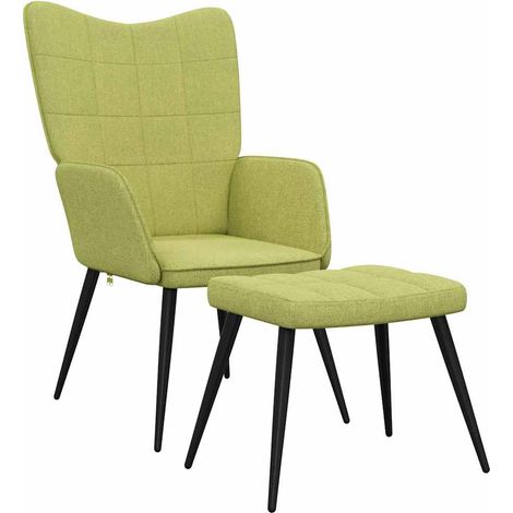 Maison Exclusive - Relaxsessel mit Hocker Grün Stoff (1/5)