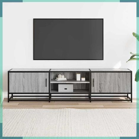 Meuble TV - 848847 - Sonoma gris - Bois d'ingénierie & métal - 160 x 35 x 41 cm (1/5)