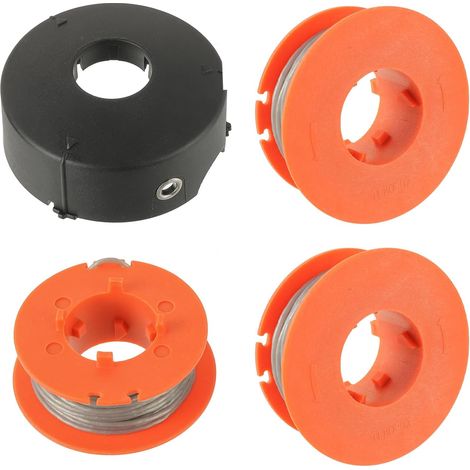 3 Bobine, 1 Couvercle, Nylon 1,6mm x 8M, ABS, Pour Débroussailleuse Bosch Art Combitrim Easytrim (1/5)