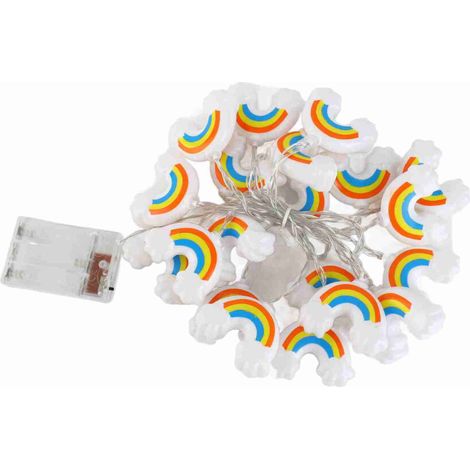Guirnalda de luces arcoíris, 3 metros/9,8 pies, 20 LED, luces colgantes, ideales para el hogar y fiestas.