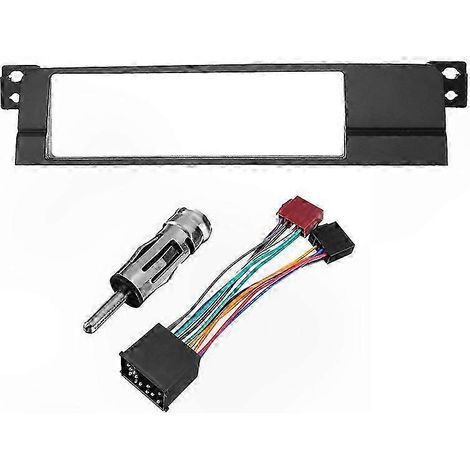 Kit de garniture universel DIN pour installation autoradio BMW Série 3 E46 1998-2005, plaque de finition noire, adaptateur stéréo 2DIN (1/5)