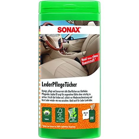 SONAX Leder Pflege Tücher 25 Stk in Box Reinigungs Tuch für Glattleder (1/5)
