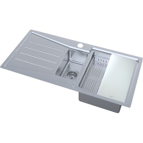 N.S.S - Kensington 1.5 Bowl Stainless Steel Inset Sink LHD