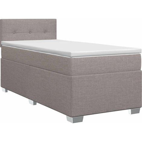 Cama box spring con colchón con cabecera Topo 90 x 200 cm Tela vidaXL (1/5)