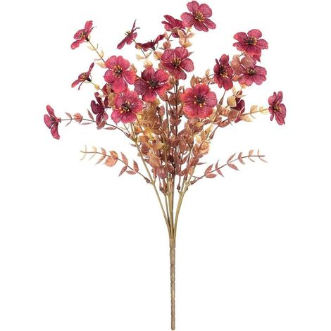 Artificial Silk Eucalyptus Flowers, Brown, 35cm, Realistic (Black and Red) (1/5)