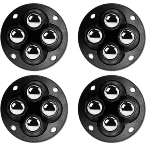 Roulettes auto-adhésives pivotantes 360° x4 avec adhésif compatible avec 3M et vis — Silencieuses ABS + acier inoxydable résistantes à l'usure (1/4)