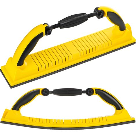 Bloque de lijado manual, bloque de lijado flexible de radio ajustable para tablas largas con respaldo de velcro, utiliza hojas de papel de lija en rollo continuo para automoción y carpintería.