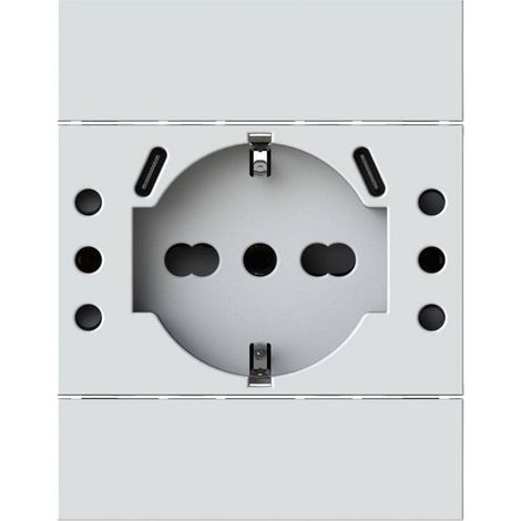 Multistandard steckdose 4box usb p503 kompatibel bticino livingnow weiß - 4busbp503.kw (1/3)