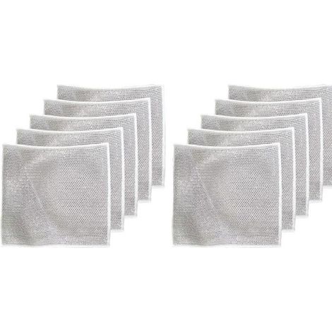 Lavette en Fibre Métallique, Lot de 10 Chiffon Vaisselle Fil Métallique, Chiffon a Vaisselle en Fil d'acier (1/4)