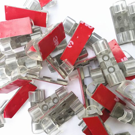 Confezione da 100 fascette autoadesive per cavi, clip autoadesive per cavi, organizer per cavi elettrici per TV/auto/computer - AquaForge (1/5)