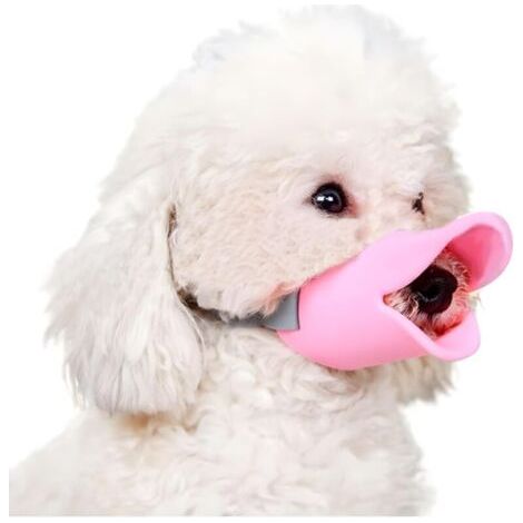 Muselière anti-morsure en forme de bec de canard pour chien, muselière anti-aboiement, muselière pour animaux de compagnie, en silicone anti-morsure (rose, petite taille) (1/4)
