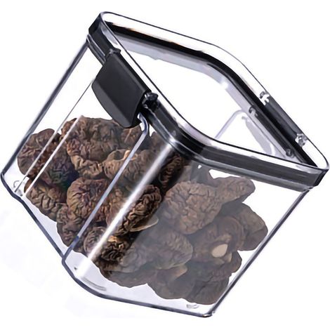 Lot de 5 boîtes de rangement transparentes en plastique alimentaire 700ml pour cuisine, grains, thé, snacks et épices (1/3)