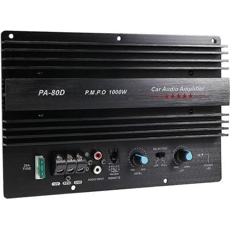 Carte d'amplification haute puissance 12 V 1000 W pour autoradio. avec caisson de basses puissant PA-80D (1/5)