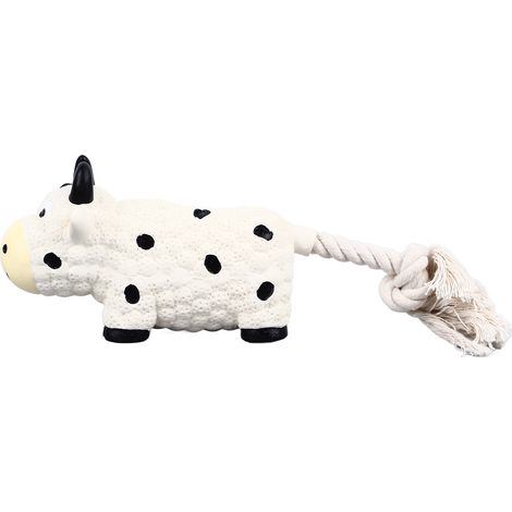 Jouet en Latex pour chien, couinant, doux, interactif, forme Unique, à mâcher pour chiot, pour l'intérieur, de petite et moyenne taille, vache (1/5)