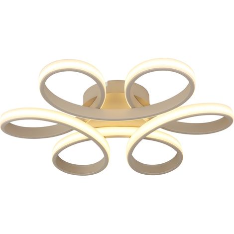 LED Deckenlampe Deckenleuchte Wohnzimmerlampe Blütenförmig Sand Metall Länge 40 cm (1/5)