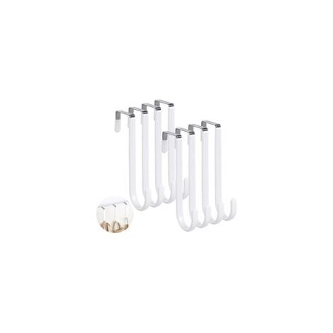 Lot de 8 crochets de porte à suspendre avec patins en feutre pour protéger la surface, crochets pour porte-manteau de porte, crochets en acier inoxydable, porte-manteau de porte à suspendre (1/5)