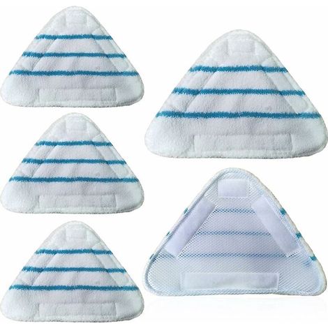 Lot de 5 serpillères de rechange pour balai à vapeur Forte capacité d'absorption, réutilisable microfibre lavable en machine pour sols, fenêtres et (1/5)