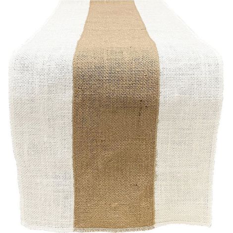 30 180cm chemin de table rustique tissu de jute décor de table de ferme vintage (1/4)