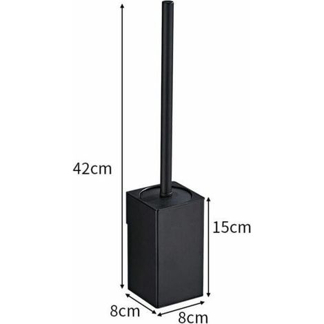 Bgl 304 Porte-brosse WC carré mural en acier inoxydable avec 2 têtes (noir) (1/4)