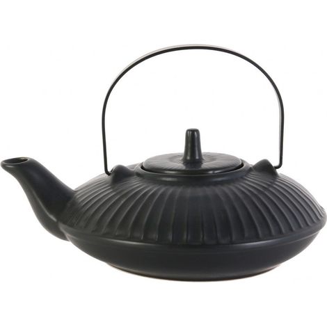Théière - HOME DECO FACTORY - Chan - Céramique - Noire - 60 cl (1/4)