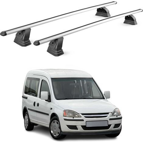 OMAC Barres de toit transversales en aluminium pour Opel Combo C 2001-2012 – TÜV / DIN 75302:2019 – Antivol inclus – Charge max 75 kg – 2 barres – Gris (1/5)