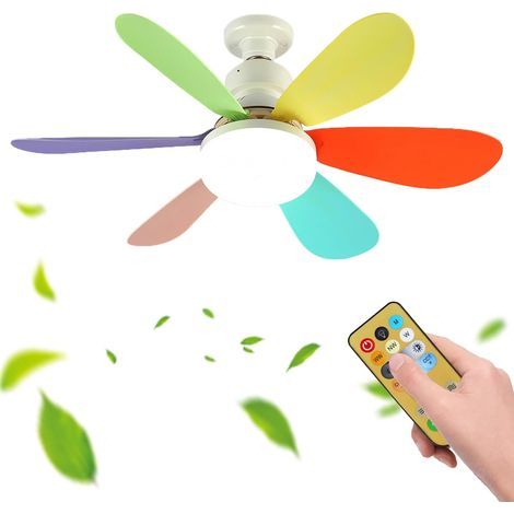 Ventilateur Plafond Silencieux 52cm avec Lumière LED 40W E27 Dimmable - Télécommande 3 Vitesses 6 Pales Installation Rapide (1/5)