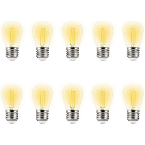 Confezione da 10 Lampadine Led per catena di luci E27 ST45 2W Bianco caldo 2200K Wisdom