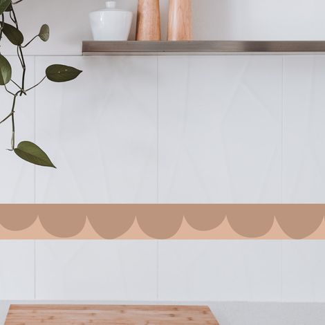 Frise décorative adhésive, feston fantaisie beige, 9 cm X 300 cm (1/5)