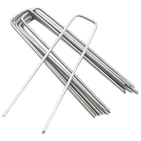 Kit d'ancrage pour trampoline, ancrage de tente en forme de U, ancrages au sol, piquets de trampoline de jardin, piquets/piquets d'arrimage  Ancrages au sol en métal, 6 pouces, 25 pièces (1/5)