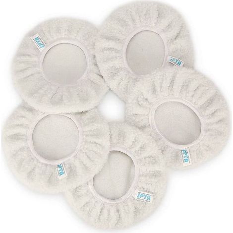 Tamponi per lucidatura, 5 pezzi (125-150 mm), tamponi per lucidatura, tamponi per lucidatura elettrica per lucidatrici auto, tamponi per ceratura compatibili con la maggior parte delle lucidatrici aut (1/4)