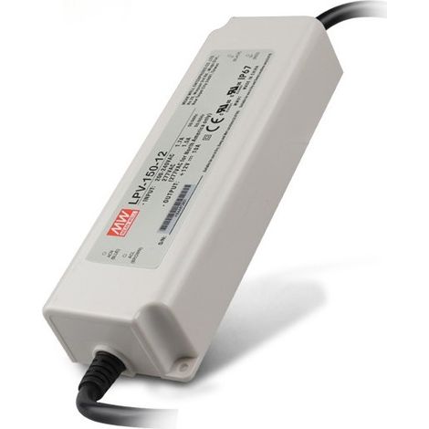 ALIMENTATORE DRIVER LED MEANWELL LPV-150-12 TENSIONE COSTANTE DC12V 10A 150W SINGOLA USCITA IP67 (1/4)