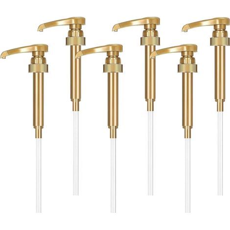 Têtes de pompe à presserLot de 6 pompes à sirop de vanille en PP alimentaire, contrôle précis de dosage, installation facile, compatibles avec contenants 500/1000 ml (1/5)