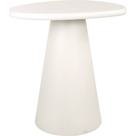 Table de bar sculpturale au design minimaliste - blanc doux (1/4)