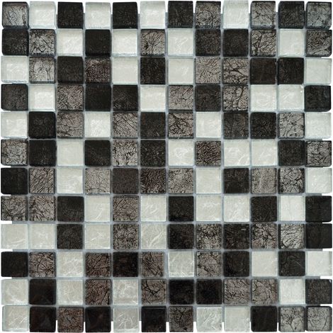 MOSAIQUE LES SUBLIMES SILVER BLACK 1 PLAQUE 30 x 30 CM CASA LINEA
