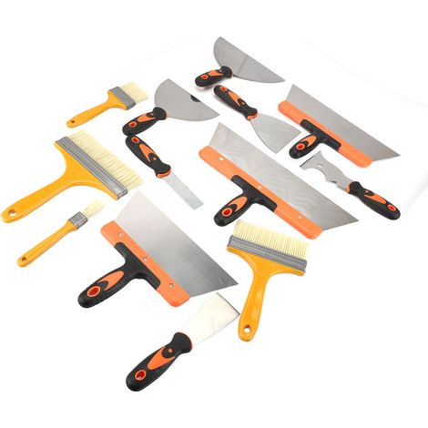 Set aus Edelstahl-Trockenbauschneidern mit Kunststoffgriffen für präzise Eckarbeiten an großen Flächen (1/4)
