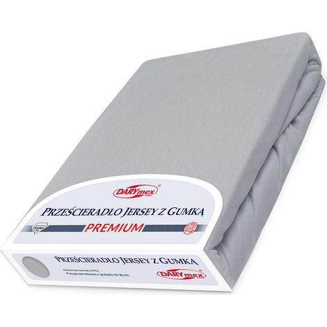 Drap-housse en coton 140x200 JERSEY HEAVY DUTY gris cendré (1/5)