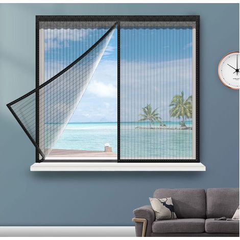 Moustiquaire de fenêtre magnétique 130x150cm – Maille dense anti-rides – Installation sans perçage – Lavable et amovible (1/4)