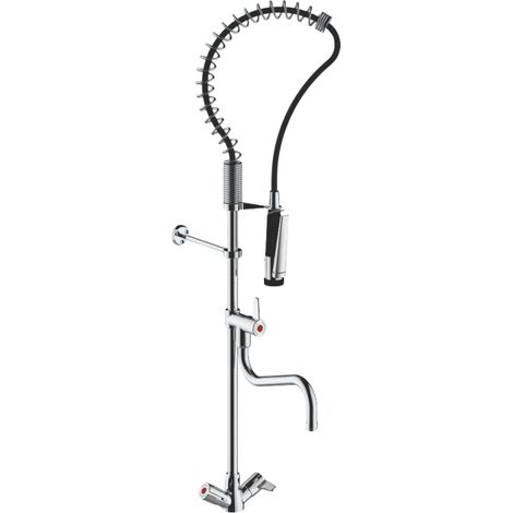 Grifo de cocina profesional de repisa con ducha y caño de llenado PRESTO Chef cromado (1/5)